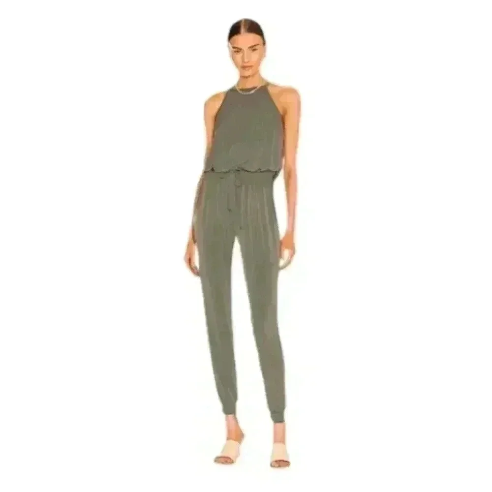 Lanston NWT Halter Sleeveless Jumpsuit in Army Green Size Large